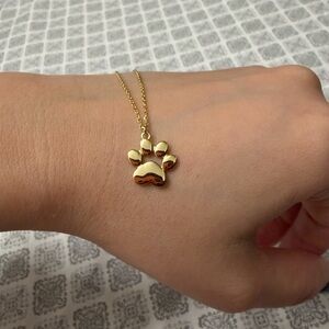 Gold Paw Print Pendant Necklace